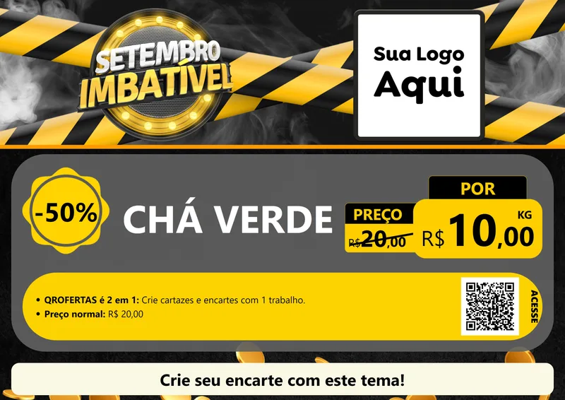 Modelo de Cartaz para Cartaz A4 Horizontal com o tema Setembro Imbatível para Produtos Naturais