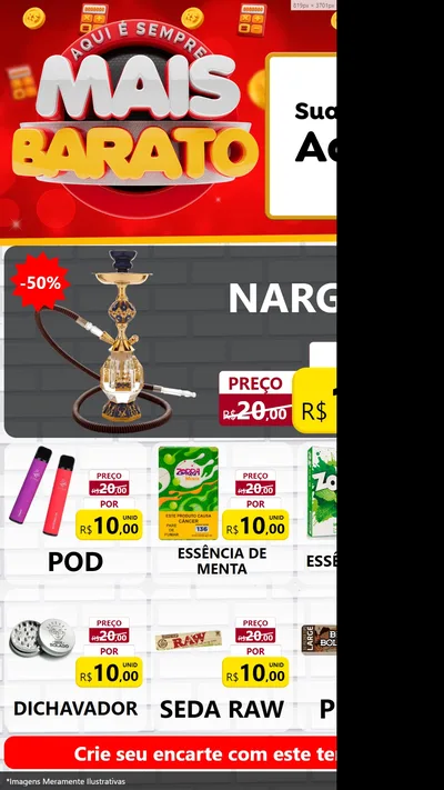 Modelo de Rede Social para Stories com o tema Mais Barato para Tabacaria