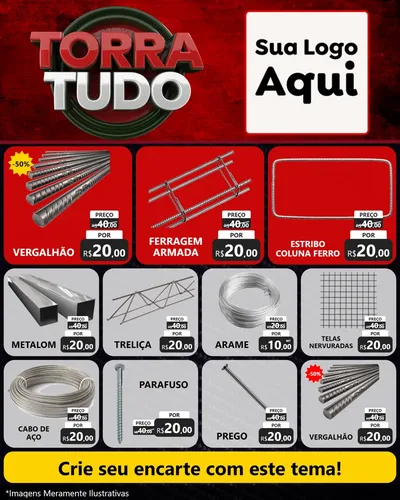 Modelo de Rede Social para Feed Instagram com o tema Torra Tudo para Ferragens