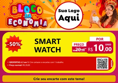 Modelo de Cartaz para Cartaz A4 Horizontal com o tema Bloco da Economia para Informática