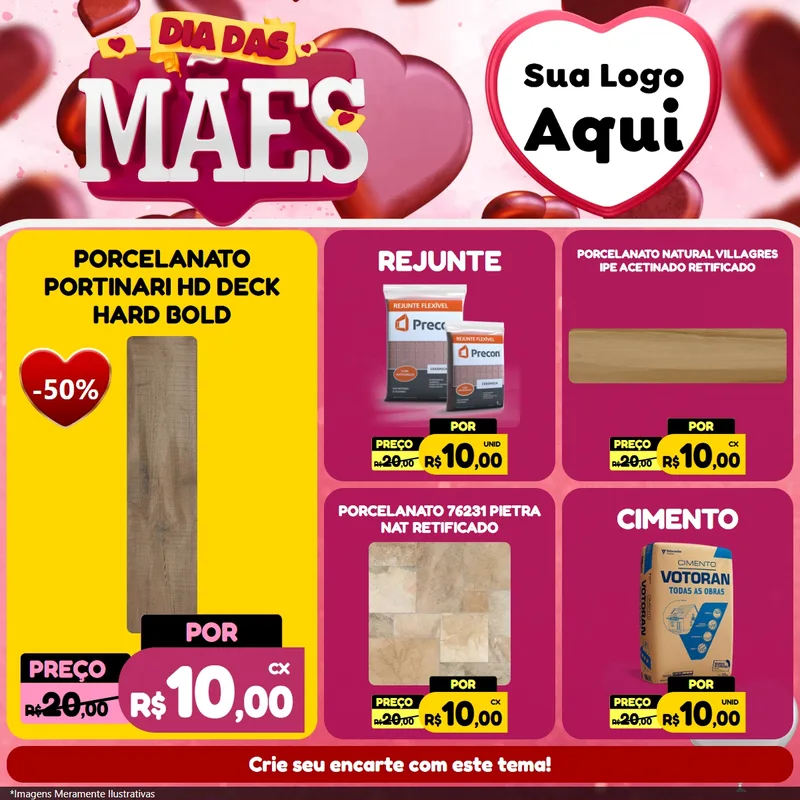 Modelo de Rede Social para Feed Facebook com o tema Dia Das Mães para Pisos e revestimentos