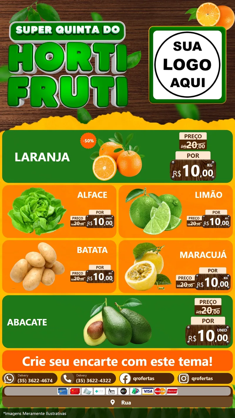 Modelo de TV para TV Vertical com o tema Super Quinta do Hortifruti para Hortifrúti