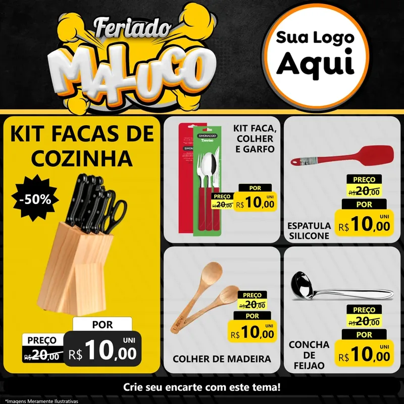 Modelo de Rede Social para Feed Facebook com o tema Feriado Maluco para Utilidades Domésticas