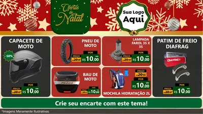 Modelo de TV para TV Horizontal com o tema Natal de Ofertas para Moto peças