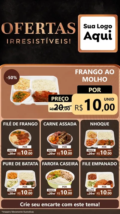 Modelo de Rede Social para Stories com o tema Ofertas Irresistíveis! para Restaurante
