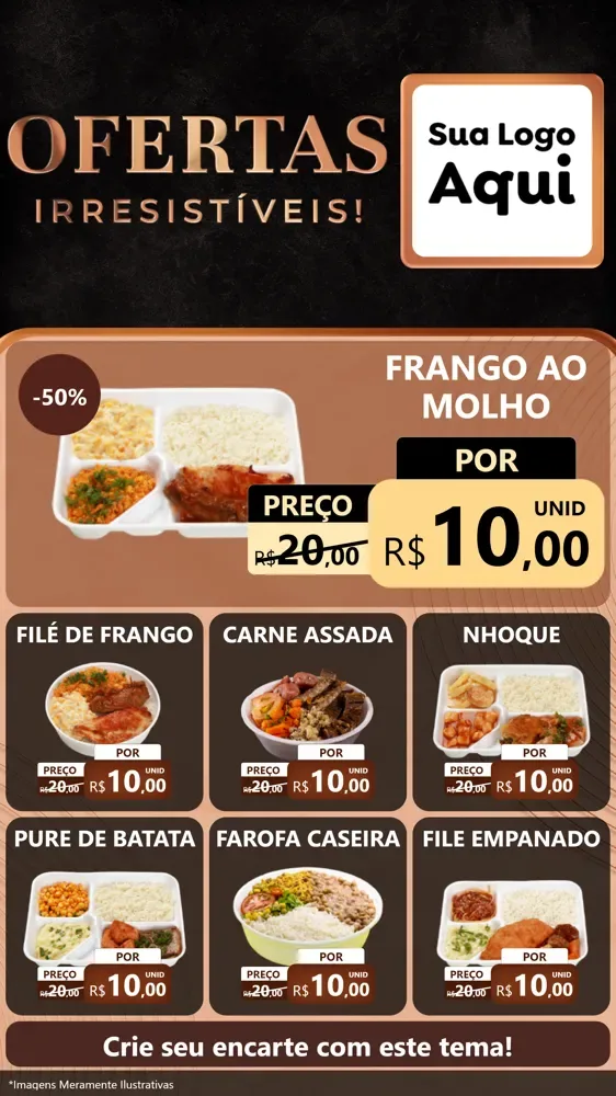 Modelo de Rede Social para Stories com o tema Ofertas Irresistíveis! para Restaurante