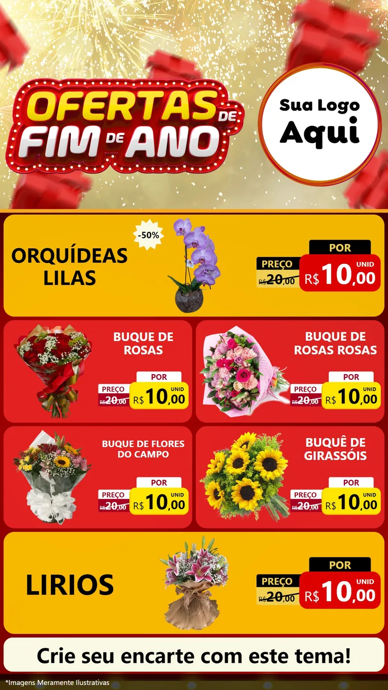 Modelo de TV para TV Vertical com o tema Ofertas de Fim de Ano para Floricultura e jardim