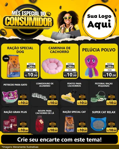 Modelo de Rede Social para Feed Instagram com o tema Mês Especial do Consumidor para Pet Shop