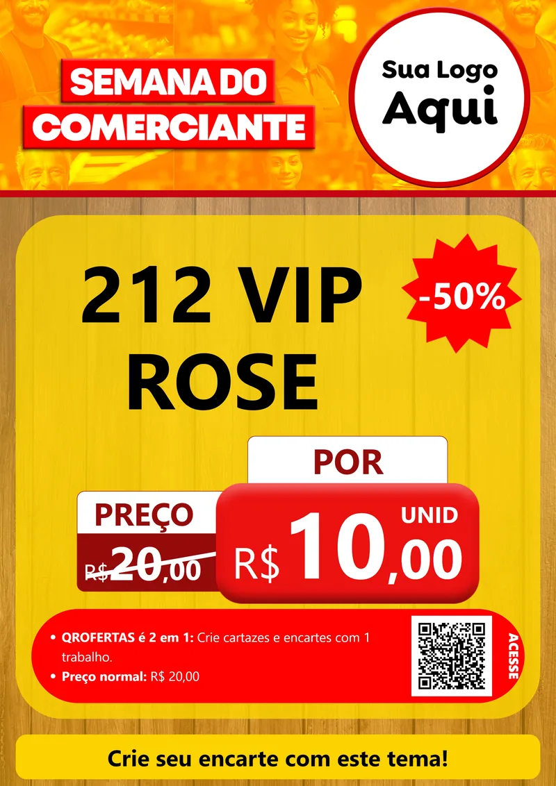 Modelo de Cartaz para Cartaz A4 Vertical com o tema Semana do Comerciante para Perfumes