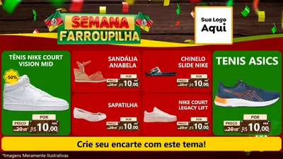 Modelo de TV para TV Horizontal com o tema Semana Farroupilha para Calçados