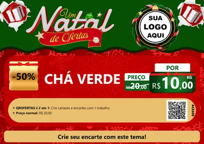 Modelo de Cartaz para Cartaz A4 Horizontal com o tema Um Natal de Ofertas para Produtos Naturais