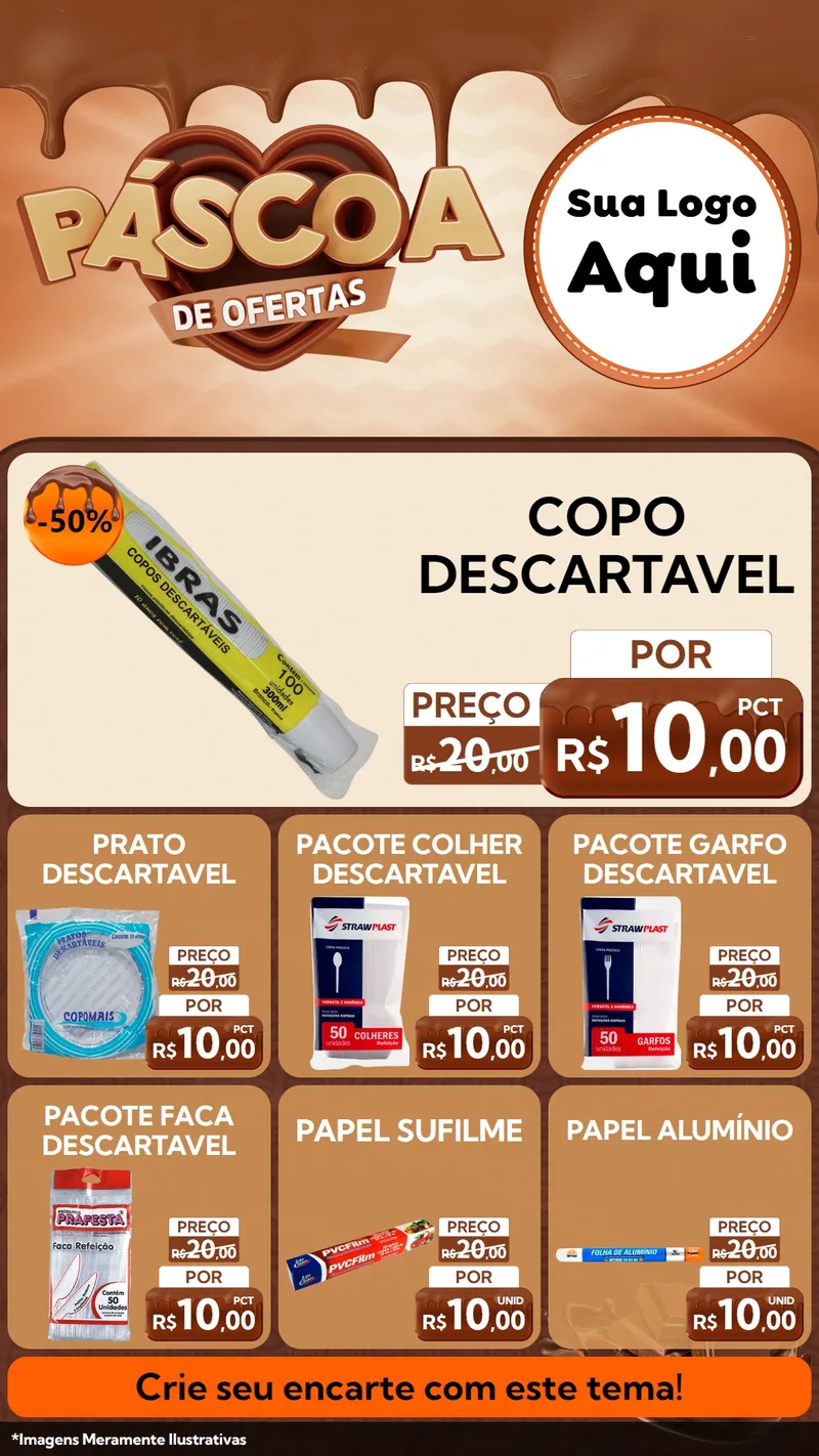 Modelo de Rede Social para Stories com o tema Páscoa de Ofertas para Embalagens