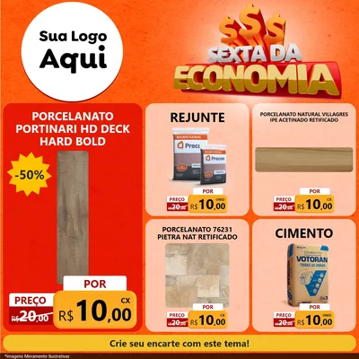 Modelo de Rede Social para Feed Facebook com o tema Sexta da Economia para Pisos e revestimentos