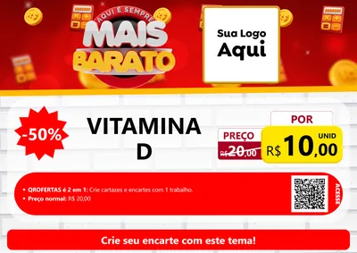 Modelo de Cartaz para Cartaz A4 Horizontal com o tema Mais Barato para Farmácia