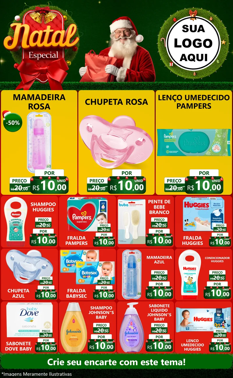 Modelo de Encarte para Encarte Grande com o tema Natal Especial para Bebês