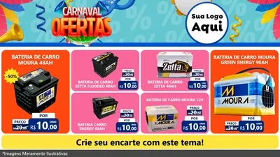 Modelo de TV para TV Horizontal com o tema Carnaval de Ofertas para Baterias Elétricas