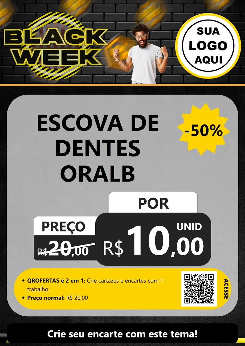 Modelo de Cartaz para Cartaz A4 Vertical com o tema Black Week para Higiene Pessoal
