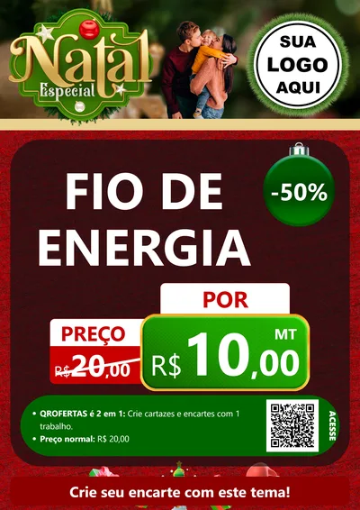 Modelo de Cartaz para Cartaz A4 Vertical com o tema Natal Especial para Materiais Elétricos