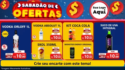 Modelo de TV para TV Horizontal com o tema Sabadão de Ofertas para Distribuidora de bebidas