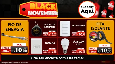 Modelo de TV para TV Horizontal com o tema Black November para Materiais Elétricos