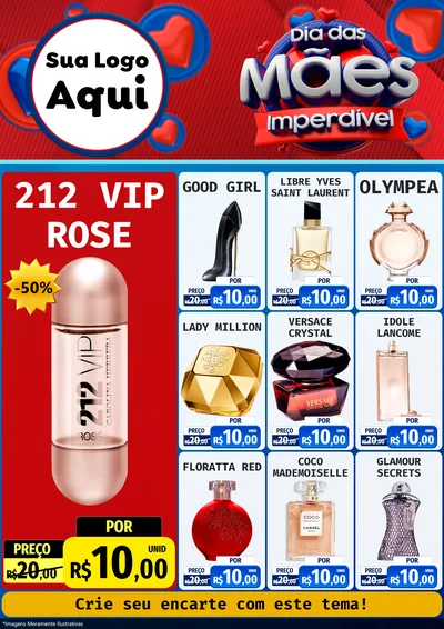 Modelo de Encarte para Encarte A4 Vertical com o tema Dia Das Mães Imperdível para Perfumes