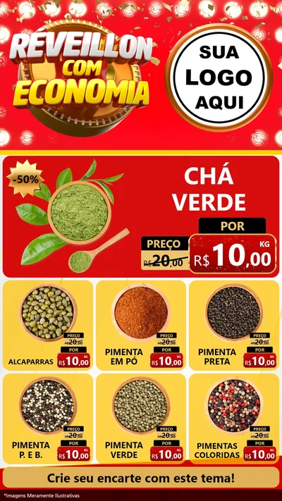Modelo de Rede Social para Stories com o tema Réveillon com Economia para Produtos Naturais