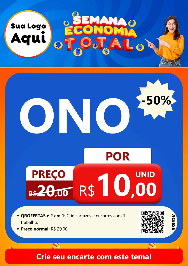 Modelo de Cartaz para Cartaz A4 Vertical com o tema Semana Economia Total para Óticas