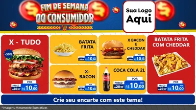 Modelo de TV para TV Horizontal com o tema Fim de Semana do Consumidor para Hamburgueria