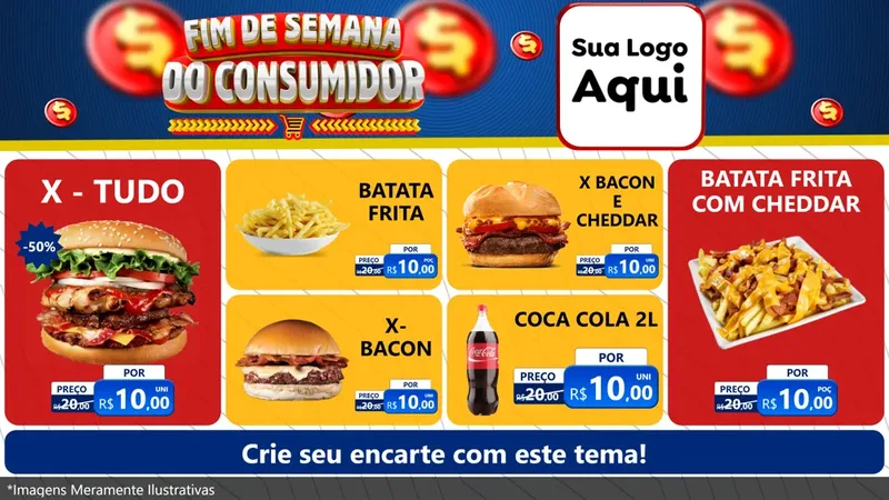 Modelo de TV para TV Horizontal com o tema Fim de Semana do Consumidor para Hamburgueria