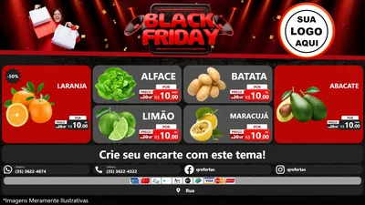 Modelo de TV para TV Horizontal com o tema Black Friday para Hortifrúti