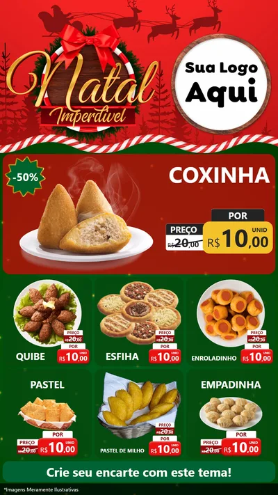 Modelo de Rede Social para Stories com o tema Natal Imperdível para Salgadaria
