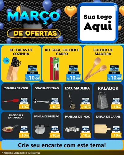 Modelo de Rede Social para Feed Instagram com o tema Março de Ofertas para Utilidades Domésticas