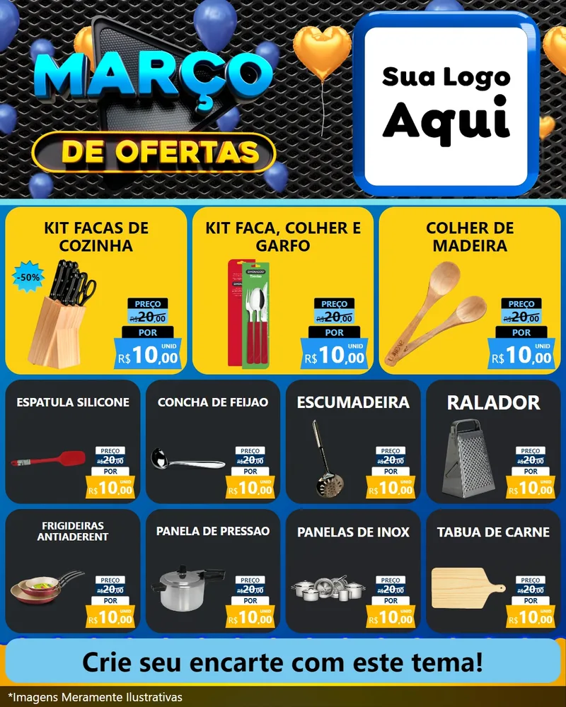 Modelo de Rede Social para Feed Instagram com o tema Março de Ofertas para Utilidades Domésticas