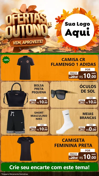Modelo de TV para TV Vertical com o tema Ofertas de Outono - Vem, Aproveite! para Roupas e acessórios