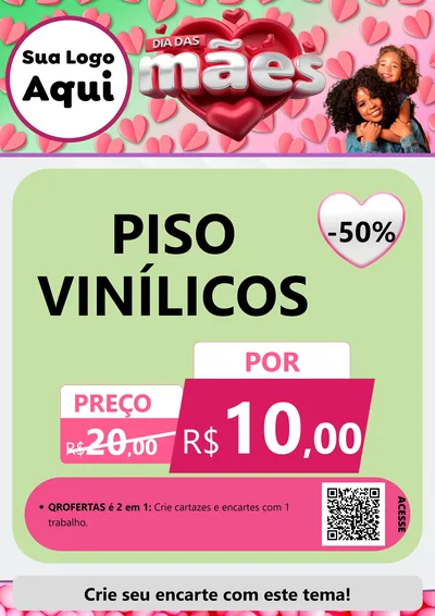Modelo de Cartaz para Cartaz A4 Vertical com o tema Dia das Mães para Material para Construção
