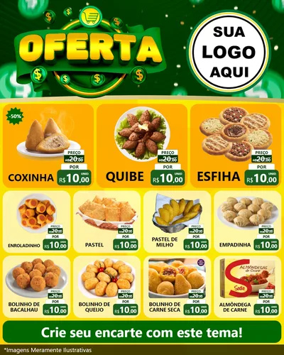 Modelo de Rede Social para Feed Instagram com o tema Oferta para Salgadaria