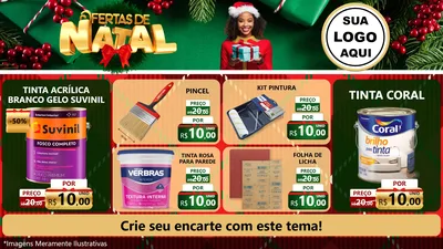 Modelo de TV para TV Horizontal com o tema Ofertas de Natal para Tintas e Ferramentas