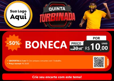 Modelo de Cartaz para Cartaz A4 Horizontal com o tema Quinta Turbinada para Brinquedos