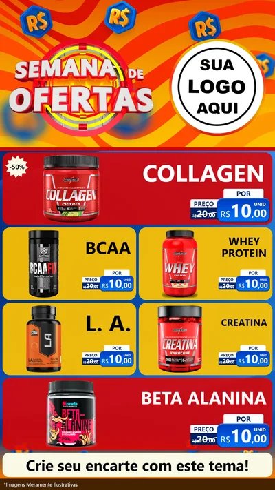 Modelo de TV para TV Vertical com o tema Semana de Ofertas para Suplementos alimentares