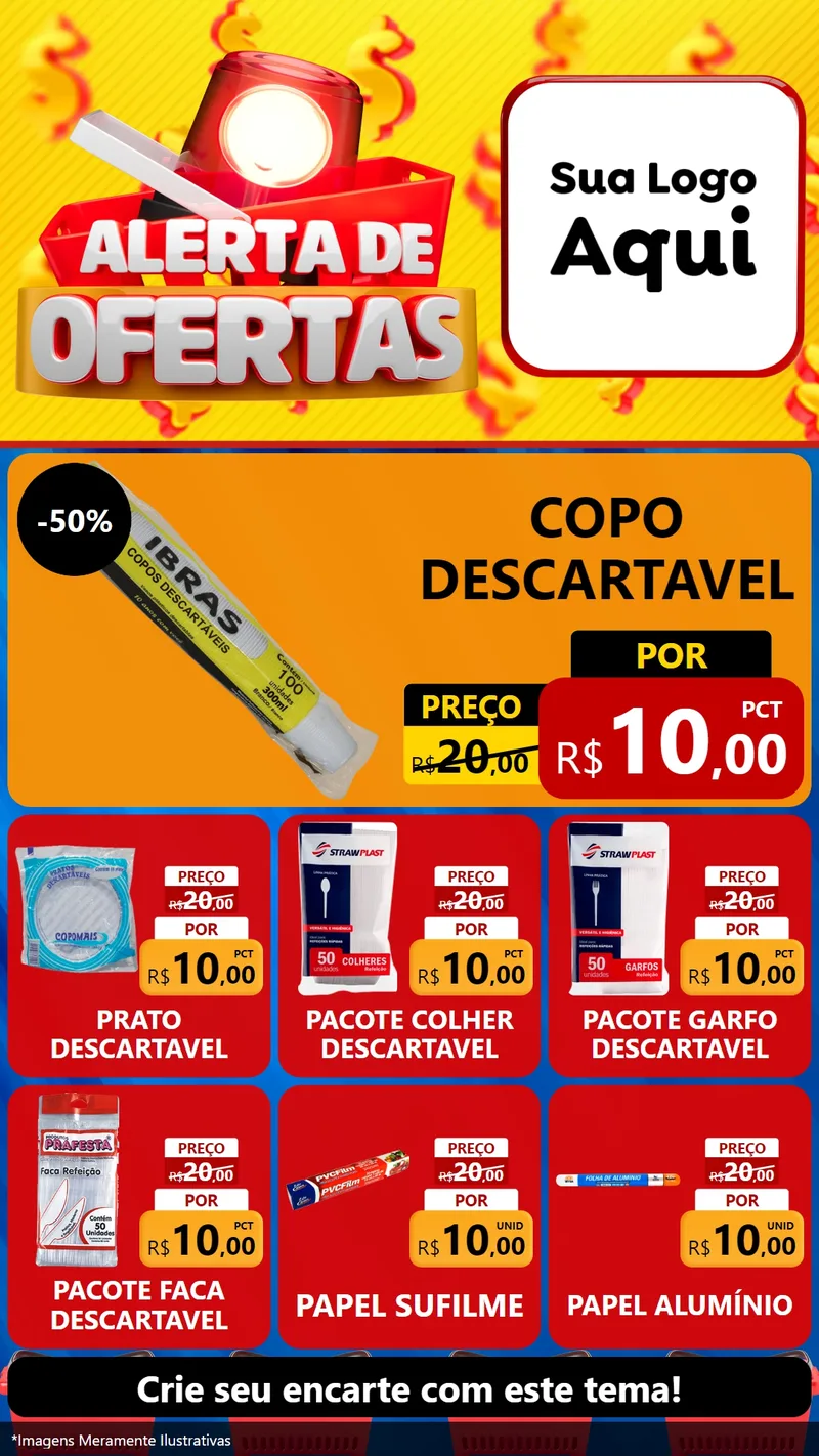 Modelo de Rede Social para Stories com o tema Alerta de Ofertas para Embalagens