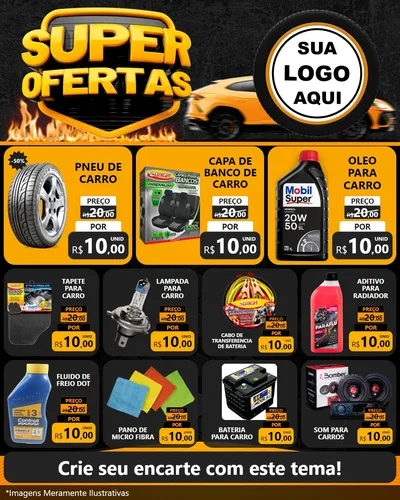 Modelo de Rede Social para Feed Instagram com o tema Super Ofertas - Autopeças para Auto peças
