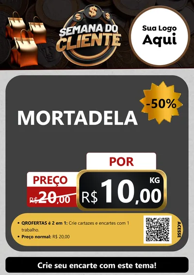 Modelo de Cartaz para Cartaz A4 Vertical com o tema Semana do Cliente para Frios e Laticínios