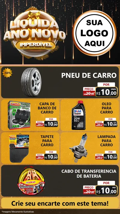 Modelo de TV para TV Vertical com o tema Liquida Ano Novo Imperdível para Auto peças