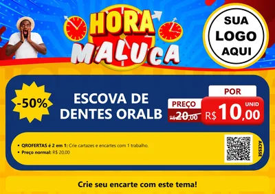 Modelo de Cartaz para Cartaz A4 Horizontal com o tema Hora Maluca para Higiene Pessoal