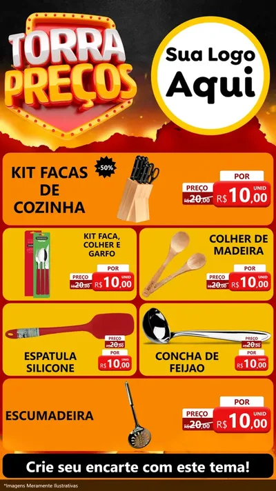 Modelo de TV para TV Vertical com o tema Torra Preços para Utilidades Domésticas