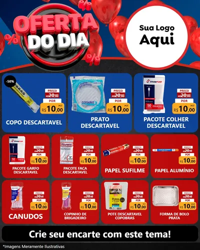 Modelo de Rede Social para Feed Instagram com o tema Oferta do Dia para Embalagens