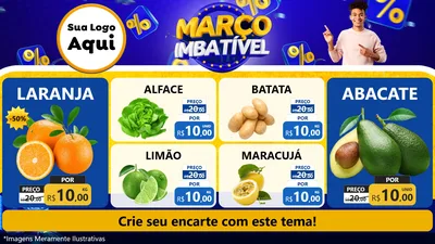 Modelo de TV para TV Horizontal com o tema Março Imbatível para Hortifrúti
