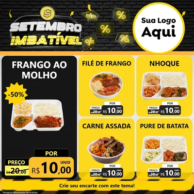 Modelo de Rede Social para Feed Facebook com o tema Setembro Imbatível para Restaurante