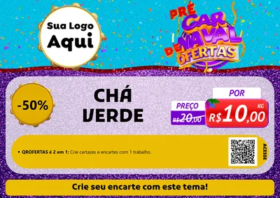 Modelo de Cartaz para Cartaz A4 Horizontal com o tema Pré Carnaval de Ofertas para Produtos Naturais