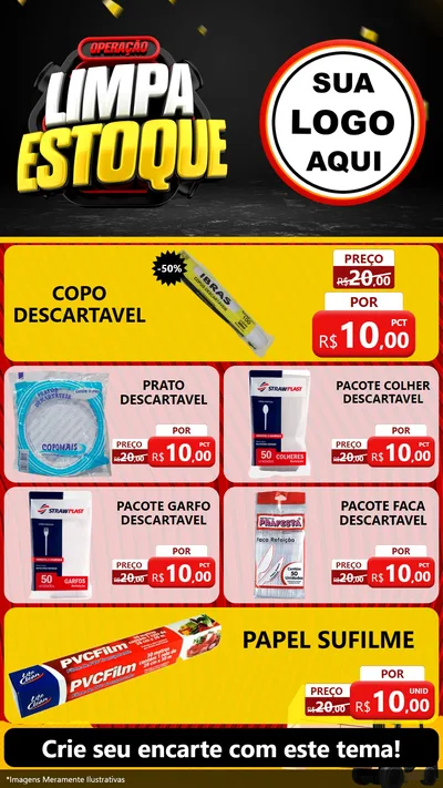 Modelo de TV para TV Vertical com o tema Operação Limpa Estoque para Embalagens